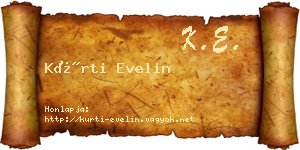 Kürti Evelin névjegykártya
